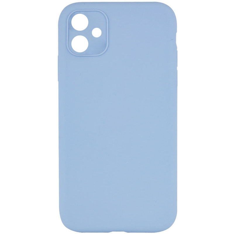 Silicone Case Square Full Camera Protective (AA) NOLOGO для Apple iPhone 11 (6.1") (Голубой / Lilac Blue)