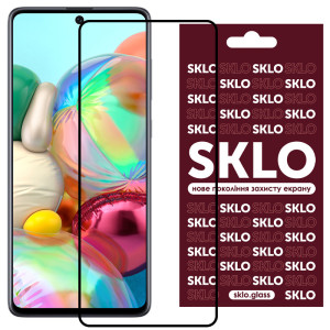 Защитное стекло SKLO 3D (full glue) для Samsung Galaxy A71
