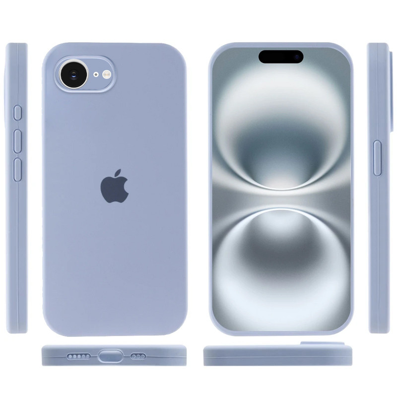Фото Чохол Silicone Case Full Camera Protective (AA) на Apple iPhone 16e (6.1") (Блакитний / Lilac Blue) в маназині vchehle.ua