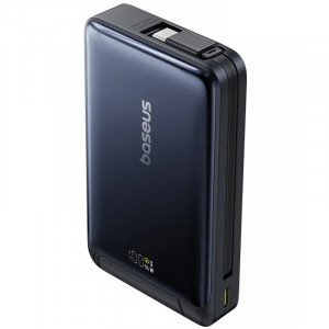 Портативное ЗУ Power Bank Baseus Nomos Qi2 Kickstand OS with Cable 45W с БЗУ 10000 mAh (P10078800)