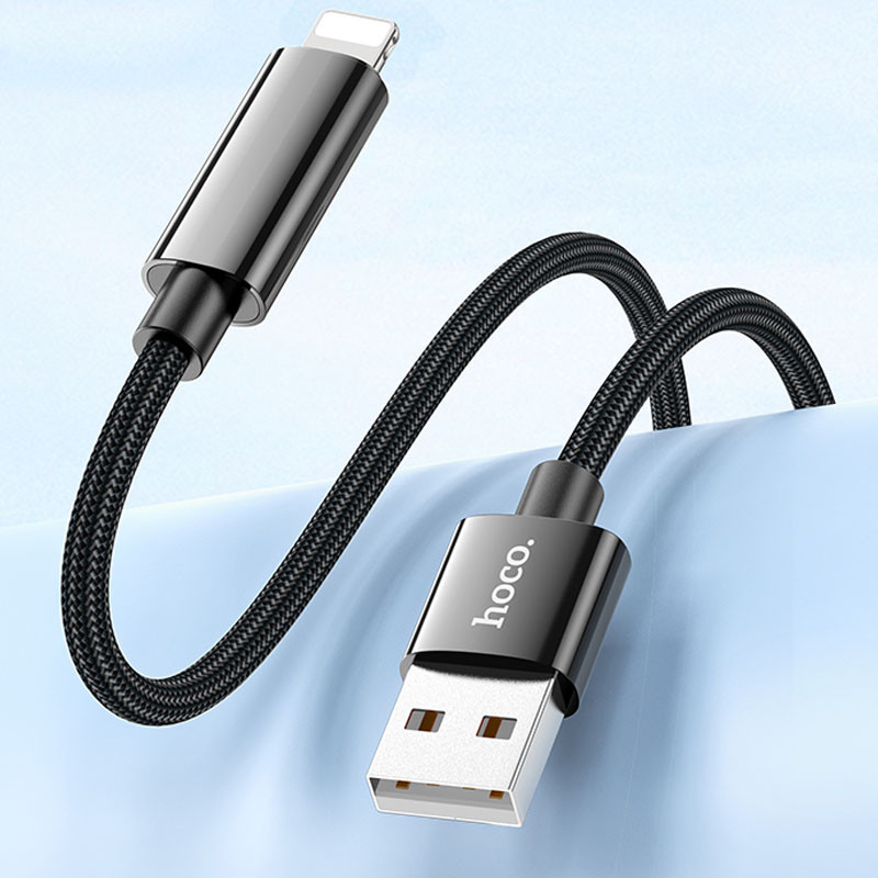Купить Дата кабель Hoco U125 Benefit 2.4A USB to Lightning with display (1.2m) (Black) на vchehle.ua