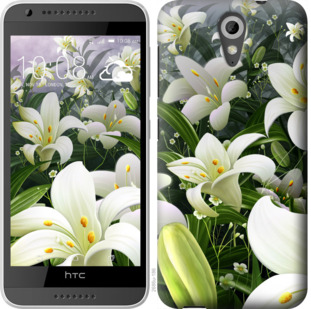 

Чехол Белые лилии для HTC Desire 620G 923691