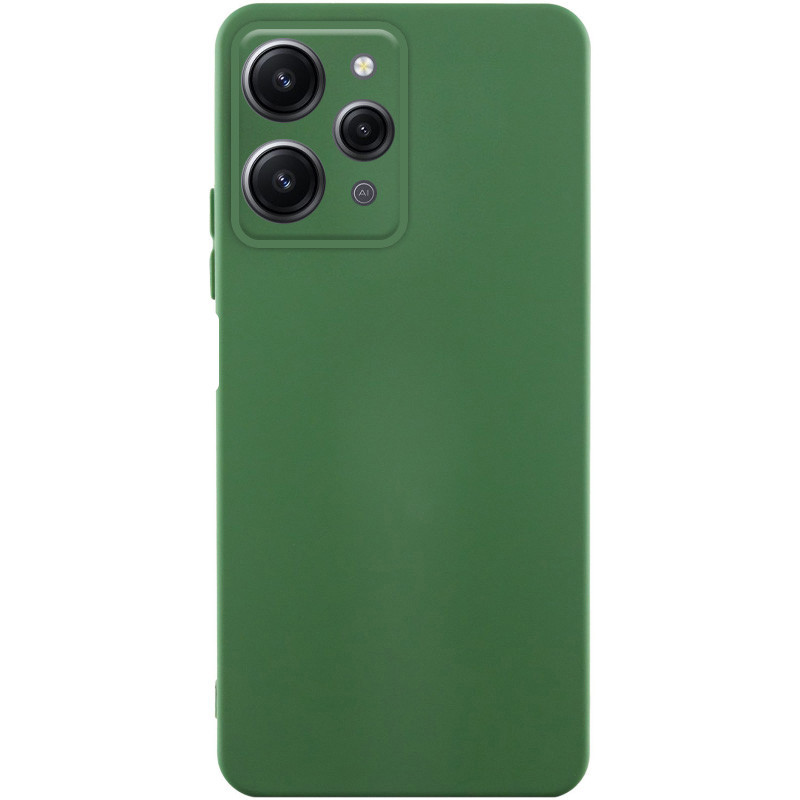 Чехол TPU GETMAN Liquid Silk Full Camera для Xiaomi Redmi 12 (Зеленый / Dark green)