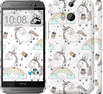 

Чехол Единорог и кофе для HTC One M8 840731