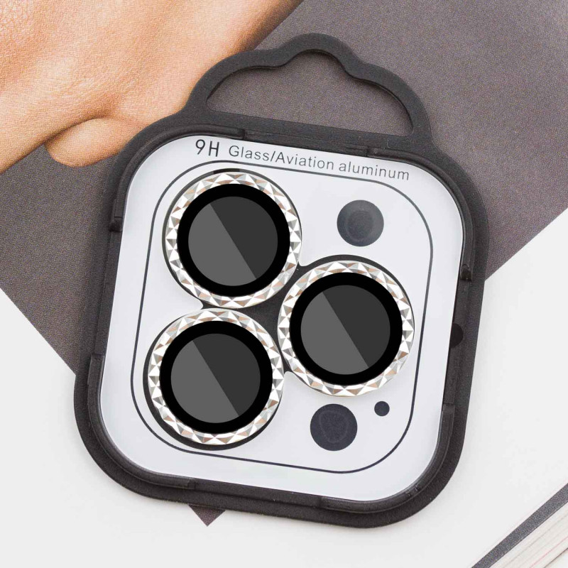 Фото Захисне скло Metal Shine на камеру (в упак.) на Apple iPhone 12 Pro Max (Серебряный / Silver) на vchehle.ua
