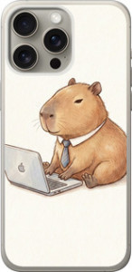 Чохол Funny Capybara CEO Working на iPhone 15 Pro Max