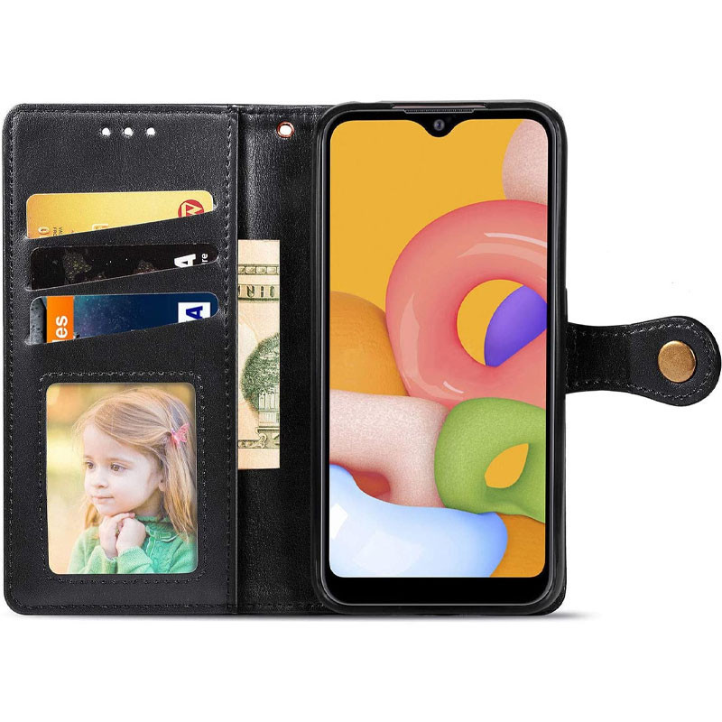 Фото Кожаный чехол-книжка GETMAN Gallant (PU) для Motorola Moto G05 / E15 (Черный) в магазине vchehle.ua