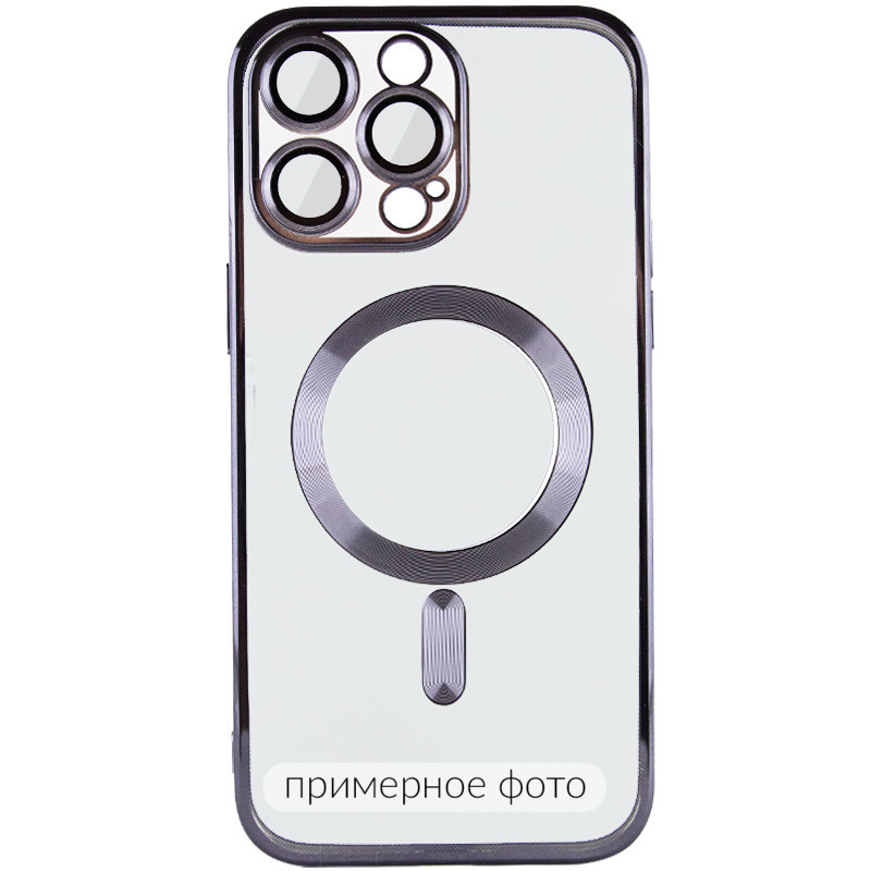 Фото TPU чехол Fibra Chrome with Magnetic safe для Apple iPhone 16 (6.1") (Black) на vchehle.ua