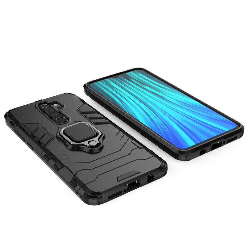Ударопрочный чехол Transformer Ring for Magnet для Xiaomi Redmi Note 8 Pro (Черный / Soul Black) в магазине vchehle.ua