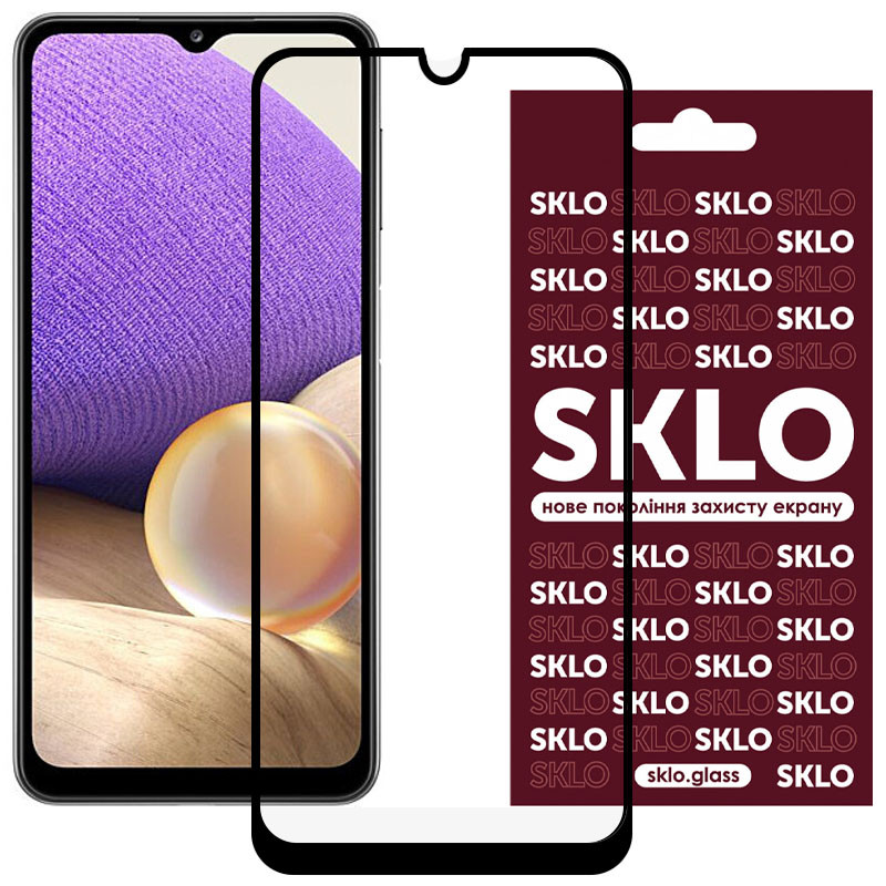 Захисне скло SKLO 3D (full glue) на Samsung Galaxy A72 4G / A72 5G (Чорний)
