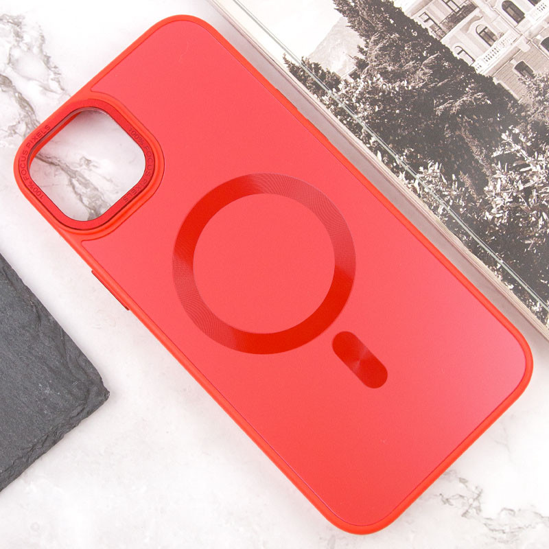 Фото Чохол TPU+Glass Sapphire Midnight Open Camera with Magnetic Safe на Apple iPhone 15 Plus (6.7") (Червоний / Red) на vchehle.ua