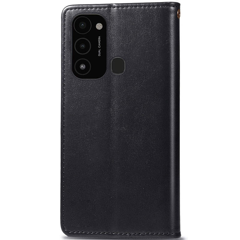 Фото Кожаный чехол книжка GETMAN Gallant (PU) для TECNO Spark 8C (Черный) на vchehle.ua