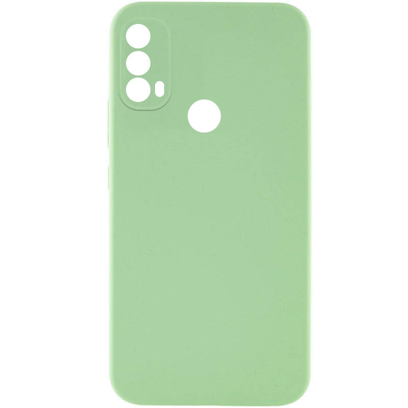 Чехол Silicone Cover Lakshmi Full Camera (AAA) для Motorola Moto E40 (Мятный / Mint)