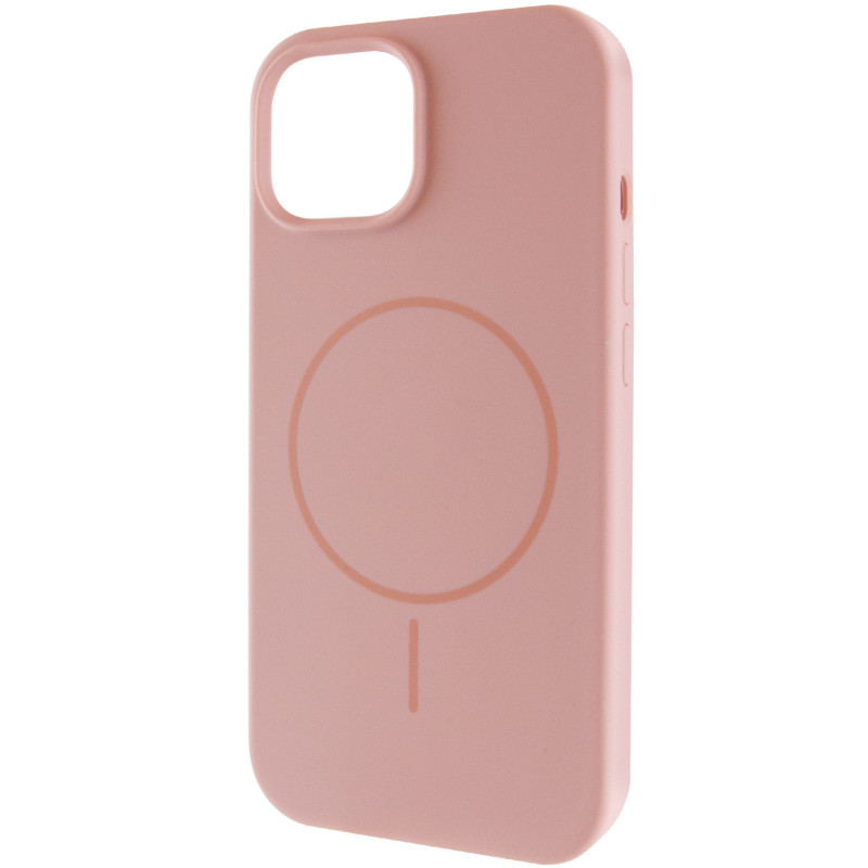 Чохол Silicone Case Full Protective (AA) NO LOGO with Magnetic Safe на Apple iPhone 14 (6.1") (Рожевий / Pink Sand)