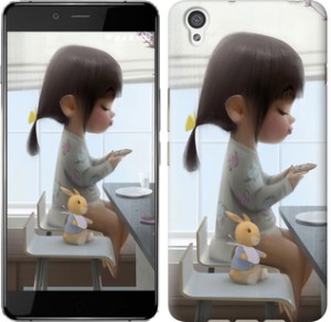 Чехол Милая девочка с зайчиком для OnePlus X