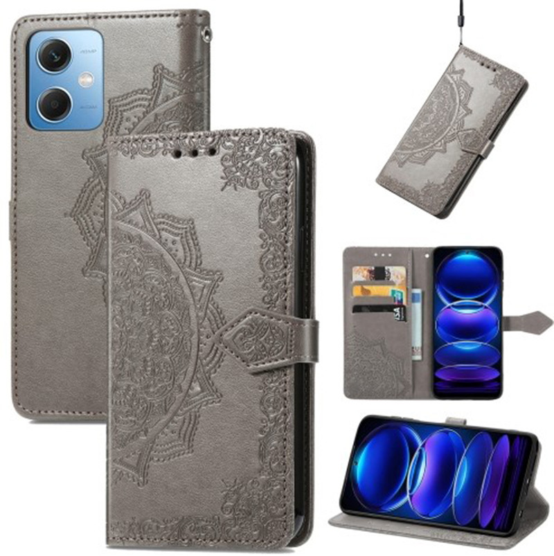 Купити Шкіряний чохол (книжка) Art Case з візитницею на Xiaomi Poco X5 Pro 5G / Redmi Note 12 Pro 5G (Сірий) на vchehle.ua