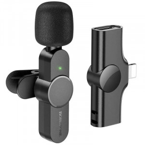 Уценка Петличный беспроводной микрофон Borofone BFK12 Trophy lavalier Lightning