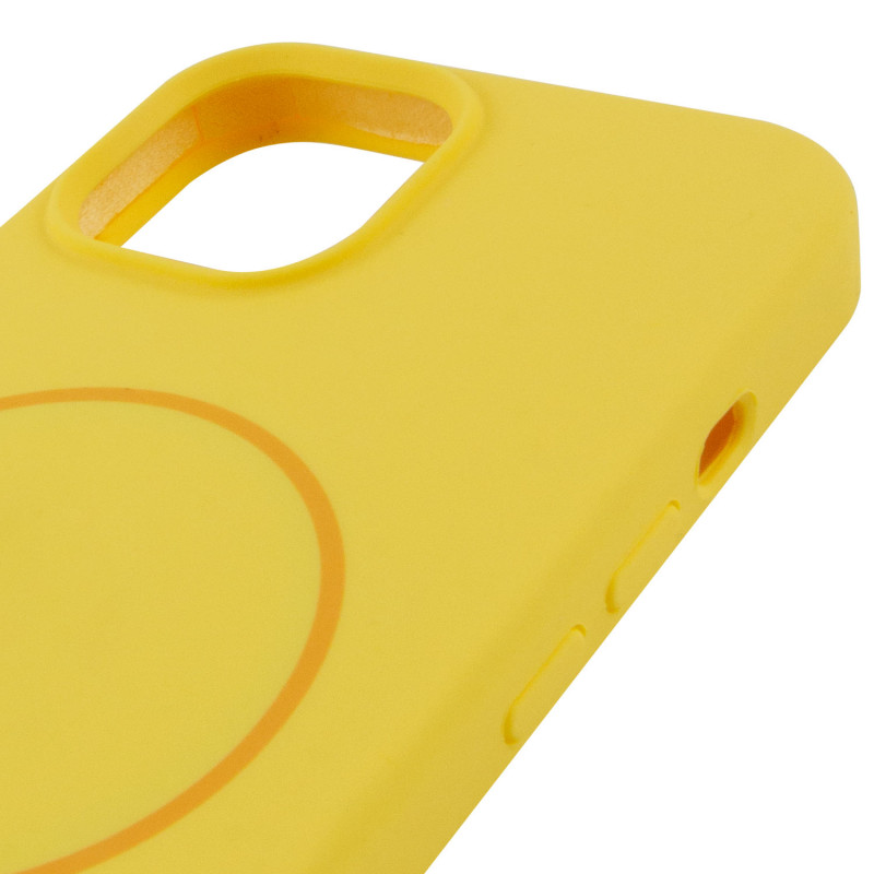 Чохол Silicone Case Full Protective (AA) NO LOGO with Magnetic Safe на Apple iPhone 14 (6.1") (Жовтий / Yellow) в магазині vchehle.ua