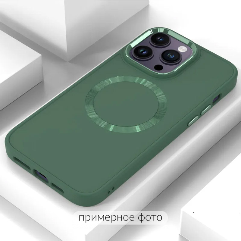 Фото TPU чохол Bonbon Metal Style with Magnetic safe на Apple iPhone 16 Pro Max (6.9") (Зелений / Pine green) на vchehle.ua