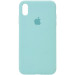 Чехол Silicone Case Full Protective (AA) для Apple iPhone X (5.8") / XS (5.8") (Бирюзовый / Swimming pool)