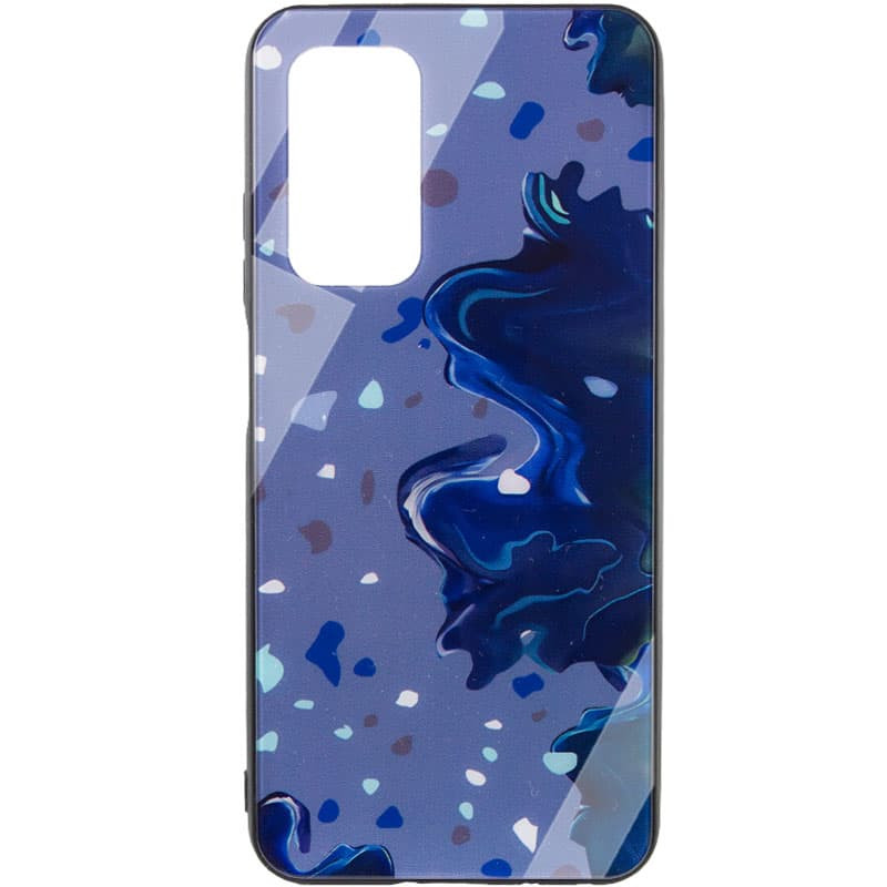 TPU+Glass чехол Diversity для Xiaomi Redmi Note 9 4G / Redmi 9 Power / Redmi 9T (Stains blue)