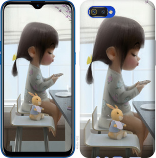 

Чехол Милая девочка с зайчиком для Realme C2 918729