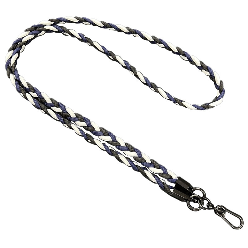 Плетенный шнурок (5мм) 120см (Black / Blue / White)