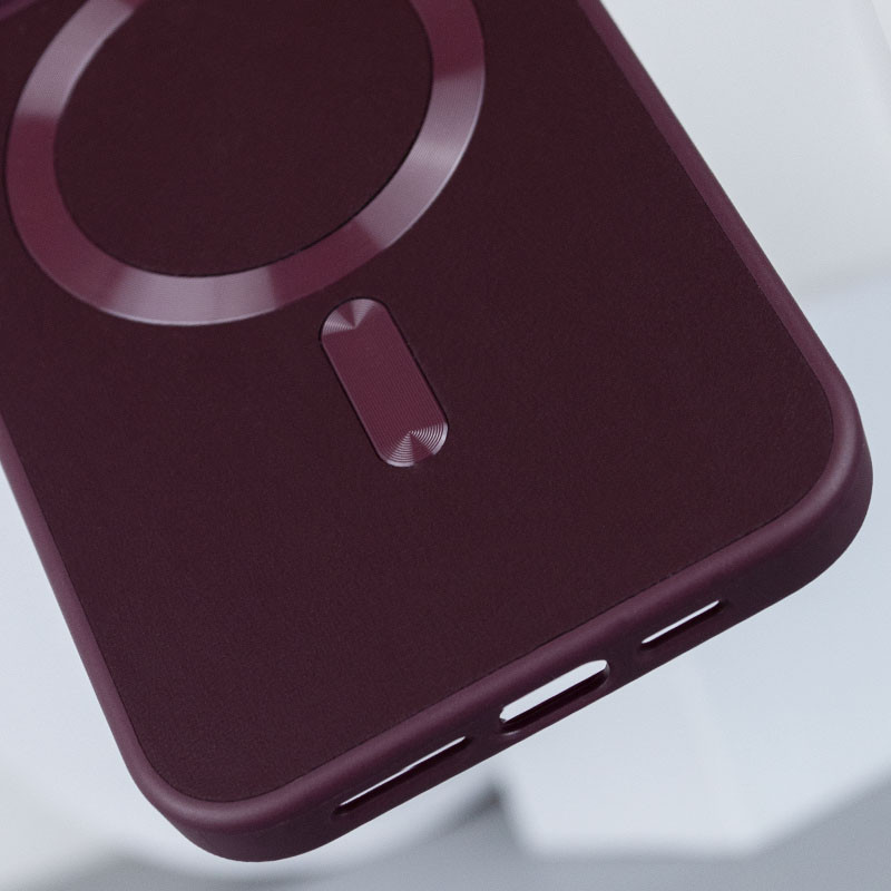 Кожаный чехол Bonbon Leather Metal Style with Magnetic Safe для Apple iPhone 13 Pro (6.1") (Бордовый / Plum) в магазине vchehle.ua
