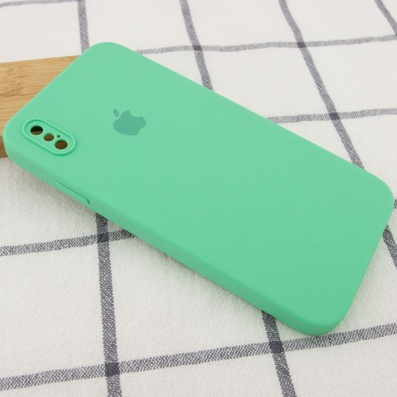 Фото Чохол Silicone Case Square Full Camera Protective (AA) для Apple iPhone X / XS (5.8") (Зелений / Spearmint) на vchehle.ua