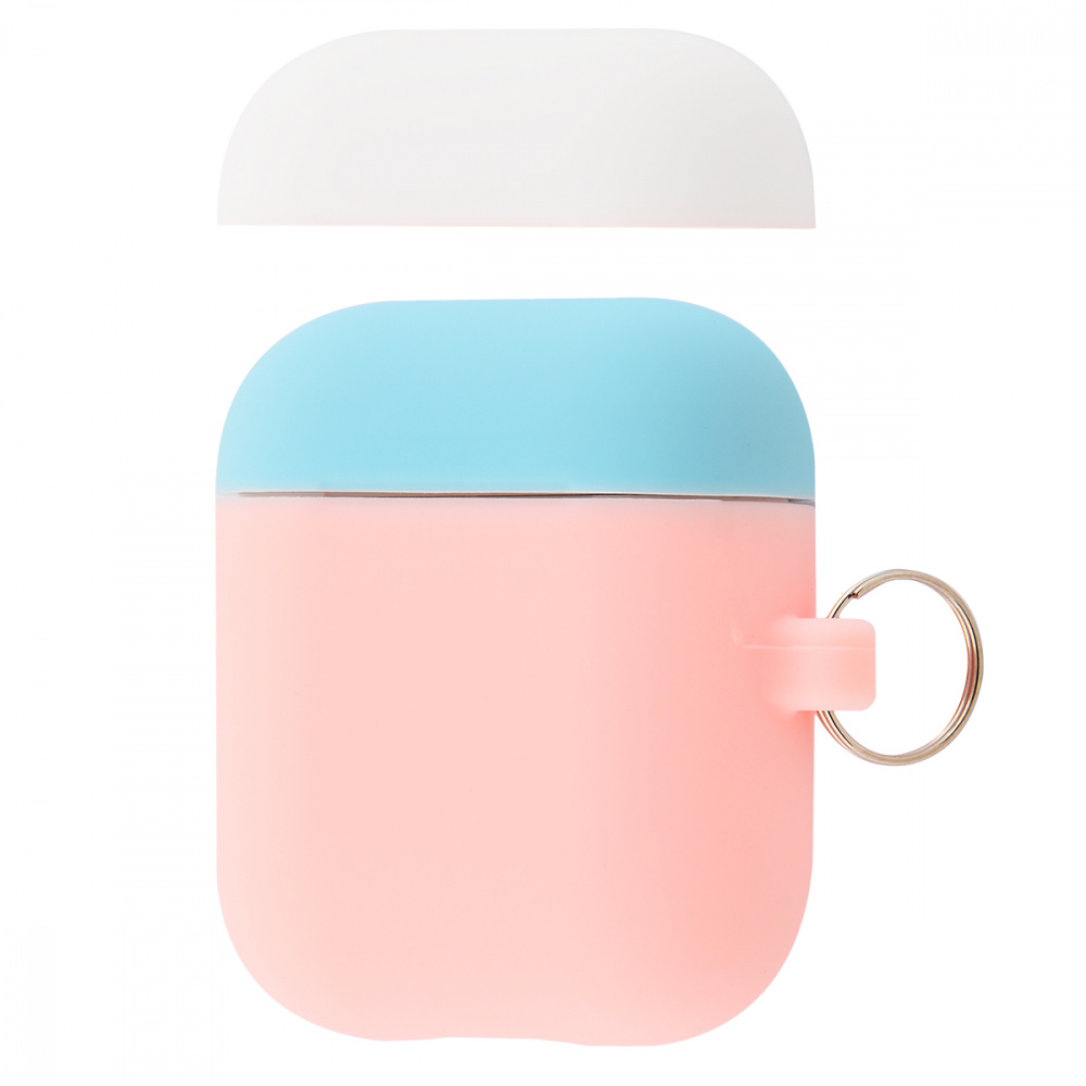 Double Colour Case for Airpods (pink_white_sky_blue)