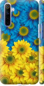 Чехол Жёлто-голубые цветы для Realme 6
