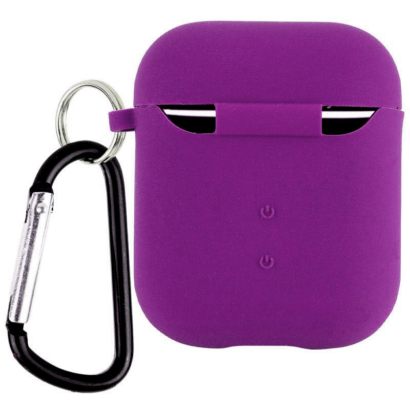 Фото Силіконовий футляр з мікрофіброю для навушників Airpods 1/2 (Фіолетовий / Grape) на vchehle.ua