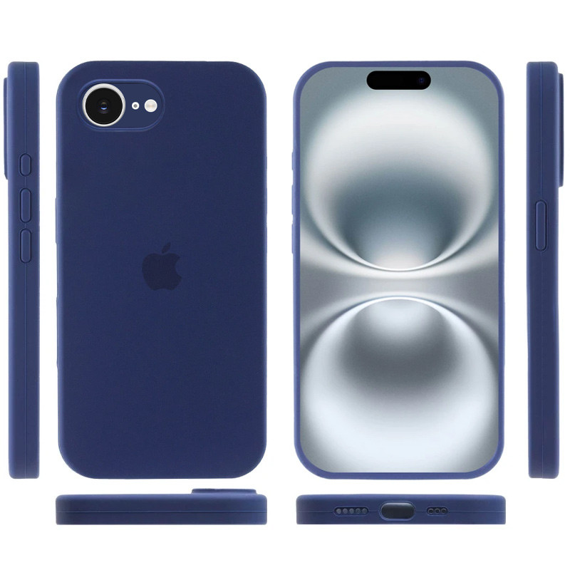 Чохол Silicone Case Full Camera Protective (AA) на Apple iPhone 16e (6.1") (Синій / Deep navy) в магазині vchehle.ua