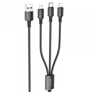 Дата кабель Borofone BX72 USB to 3in1 (1m)