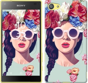 Чехол Девушка с цветами для Sony Xperia Z5 Compact E5823