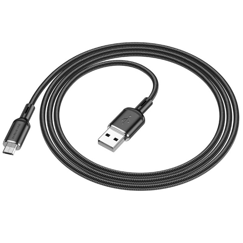 Фото Дата кабель Borofone BX90 Cyber USB to MicroUSB (1m) (Black) на vchehle.ua