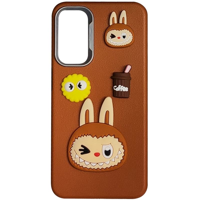 Чехол TPU Leather Toys для Samsung Galaxy A06 (Labubu / Brown)