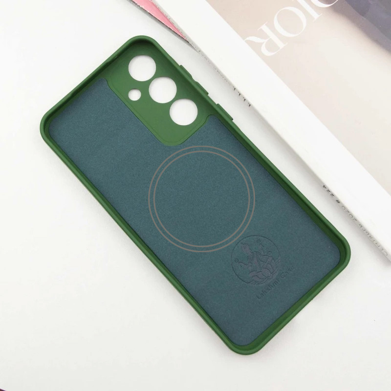 Фото Чохол Silicone Cover Lakshmi Full Camera (AA) with MagFit на Samsung Galaxy S24 (Зелений / Dark green) в маназині vchehle.ua