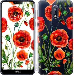 

Чехол Нарисованные маки для Nokia 7.1 744281