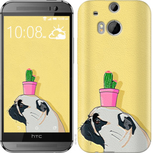

Чехол Мопс с кактусом для HTC One M8 795462