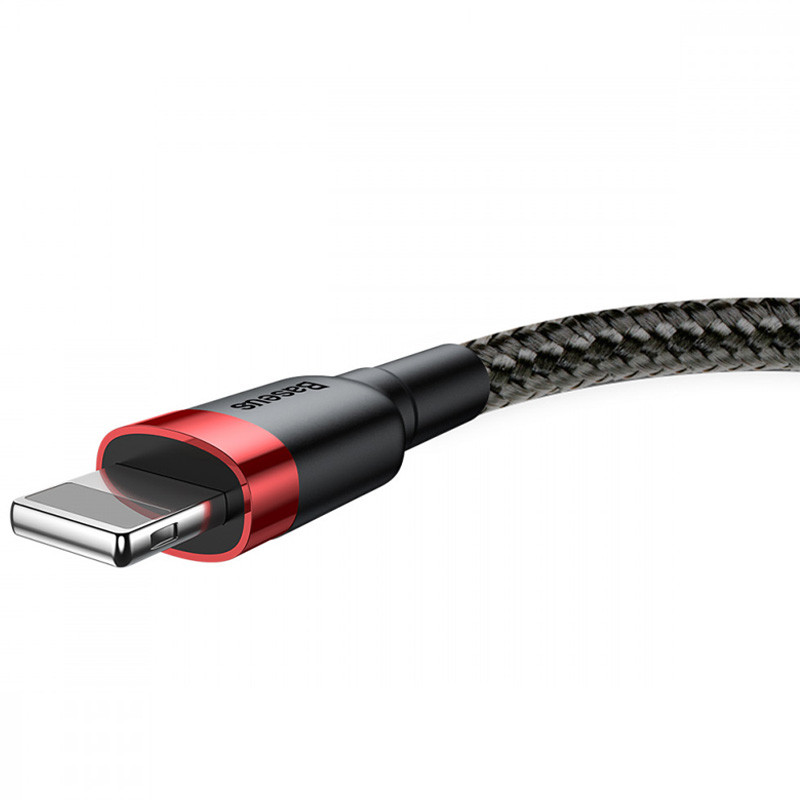 Фото Дата кабель Baseus Cafule Lightning Cable 2.4A (1m) (CALKLF-B) (Червоний / Чорний) в маназині vchehle.ua