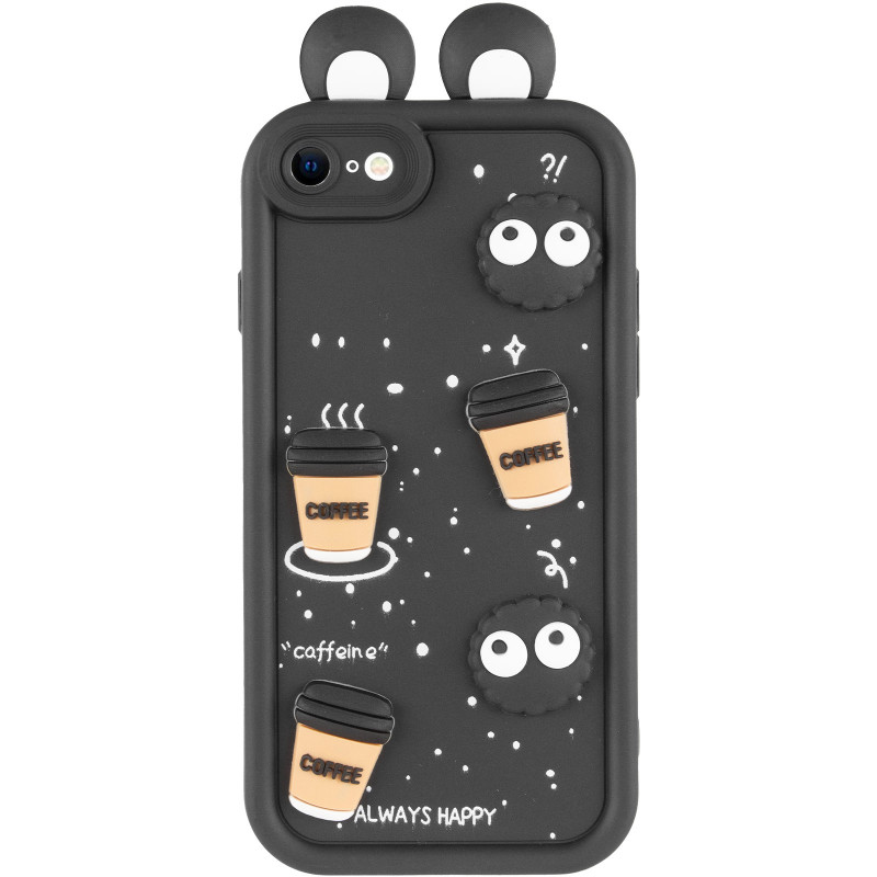 Фото Чехол TPU Toys Case with Ears для Apple iPhone 7 / 8 / SE (2020) / SE (2022) (4.7") (Black) на vchehle.ua