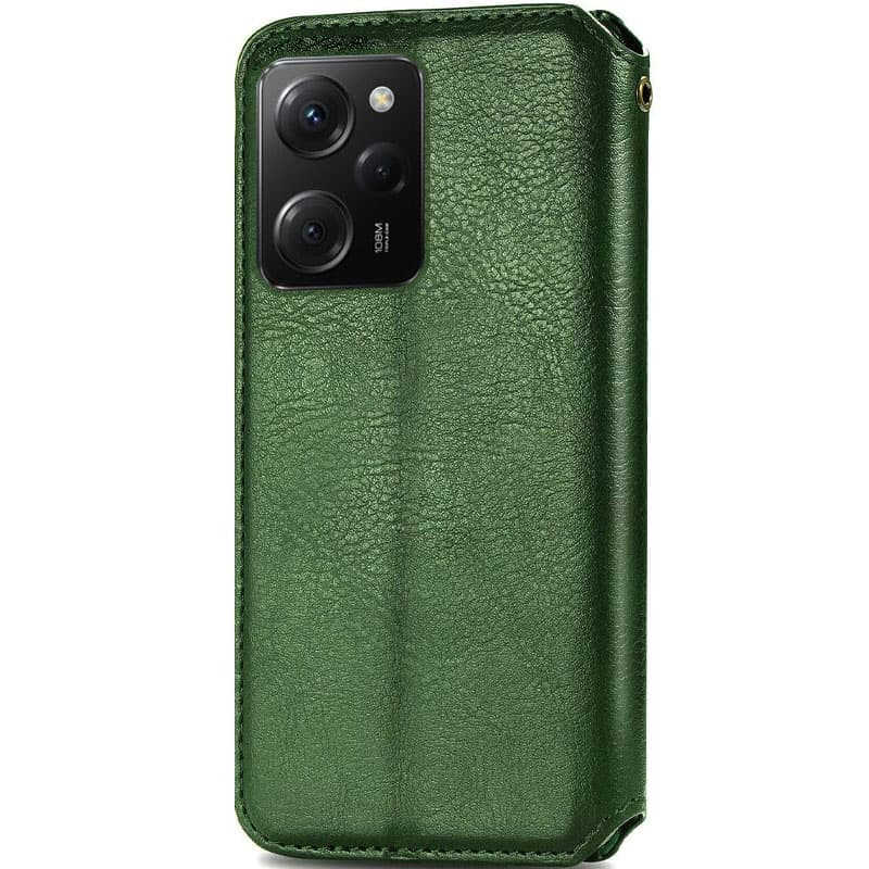 Фото Кожаный чехол книжка GETMAN Cubic (PU) для Xiaomi Poco X5 Pro (Зеленый) в магазине vchehle.ua