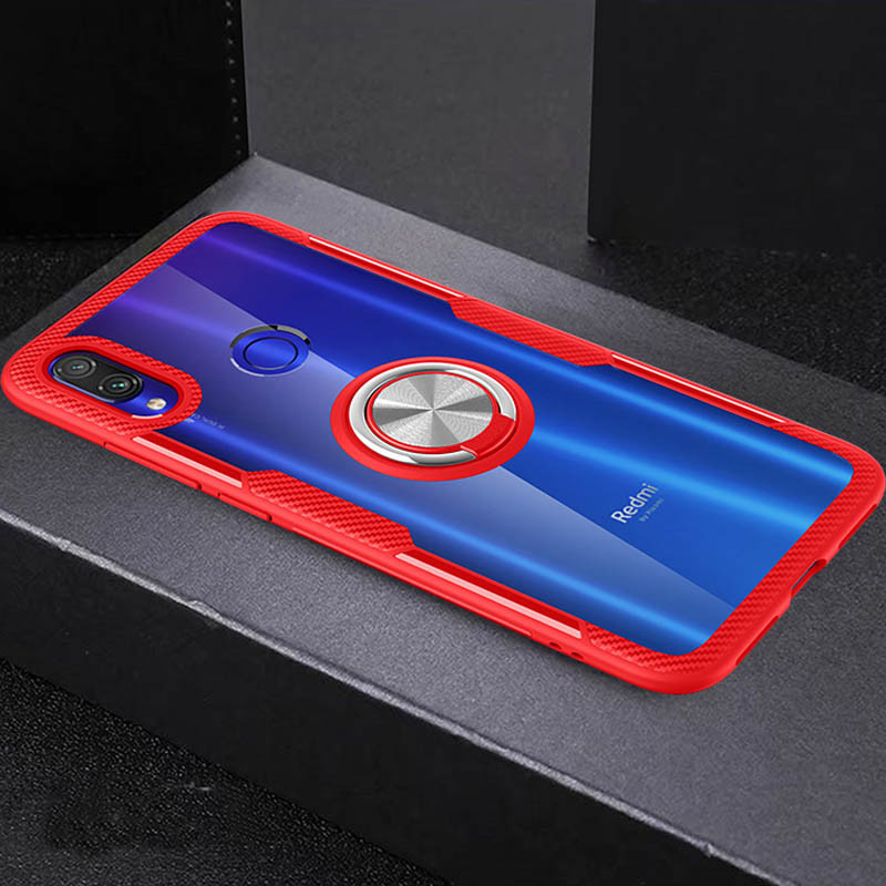 Фото TPU+PC чехол Deen CrystalRing for Magnet (opp) для Xiaomi Redmi Note 7 / Note 7 Pro / Note 7s (Бесцветный / Красный) в магазине vchehle.ua