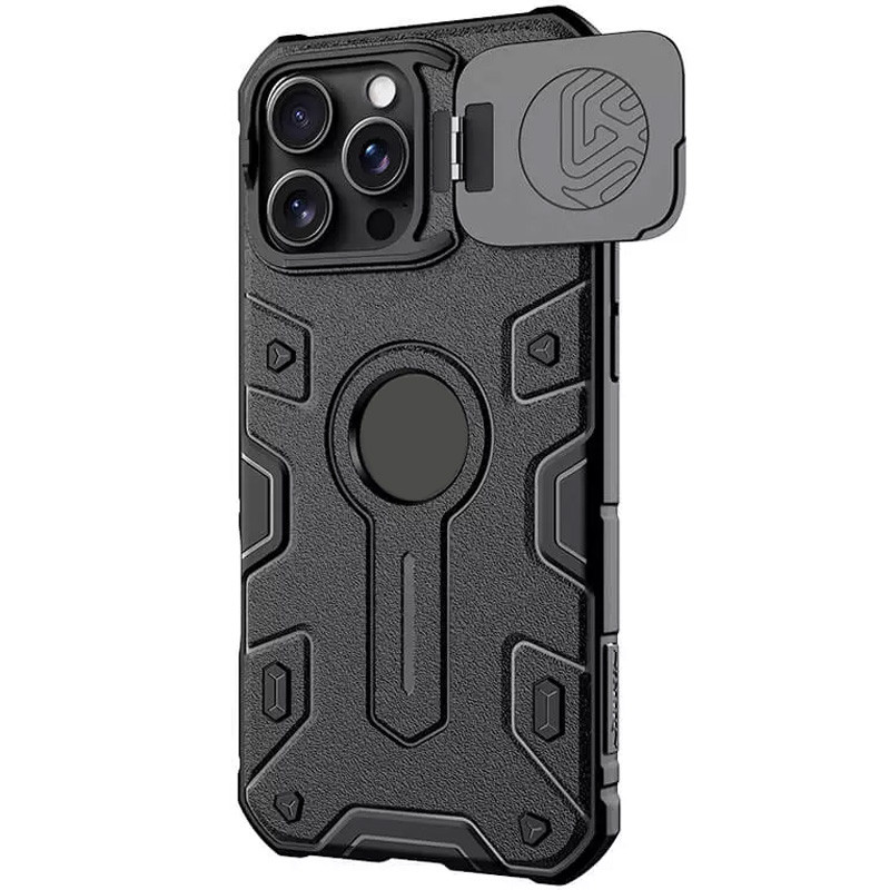 Фото TPU+PC чохол Nillkin CamShield Armor Prop на Apple iPhone 16 Pro Max (6.9") (Black) на vchehle.ua