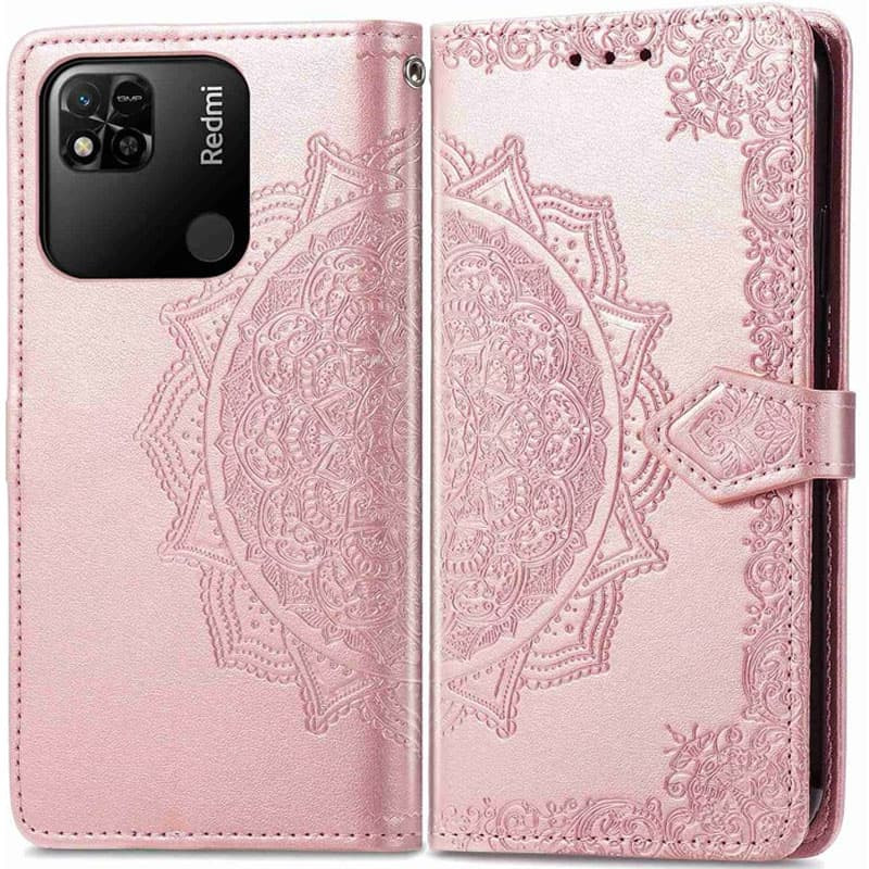 Фото Шкіряний чохол (книжка) Art Case з візитницею на Xiaomi Redmi 10C (Рожевий) на vchehle.ua