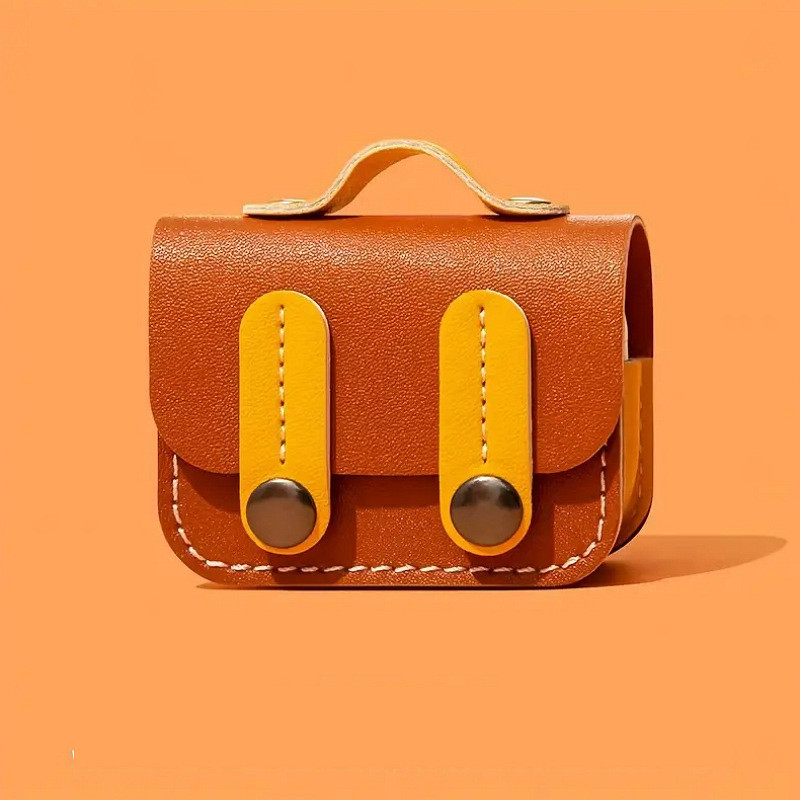 Фото Кожаный футляр Briefcase для наушников AirPods Pro 2 / Pro (Brown / Yellow) на vchehle.ua