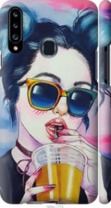 Чехол Арт-девушка в очках для Samsung Galaxy A20s A207F