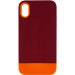 Чехол TPU+PC Bichromatic для Apple iPhone X / XS (5.8") (Brown burgundy / Orange)