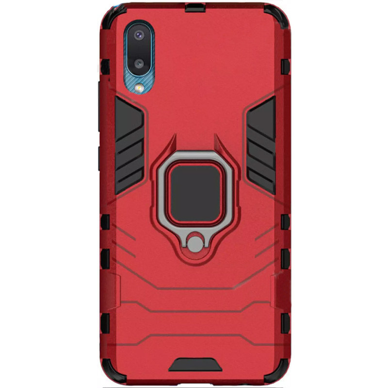 Ударопрочный чехол Transformer Ring for Magnet для Samsung Galaxy A02 (Красный / Dante Red)